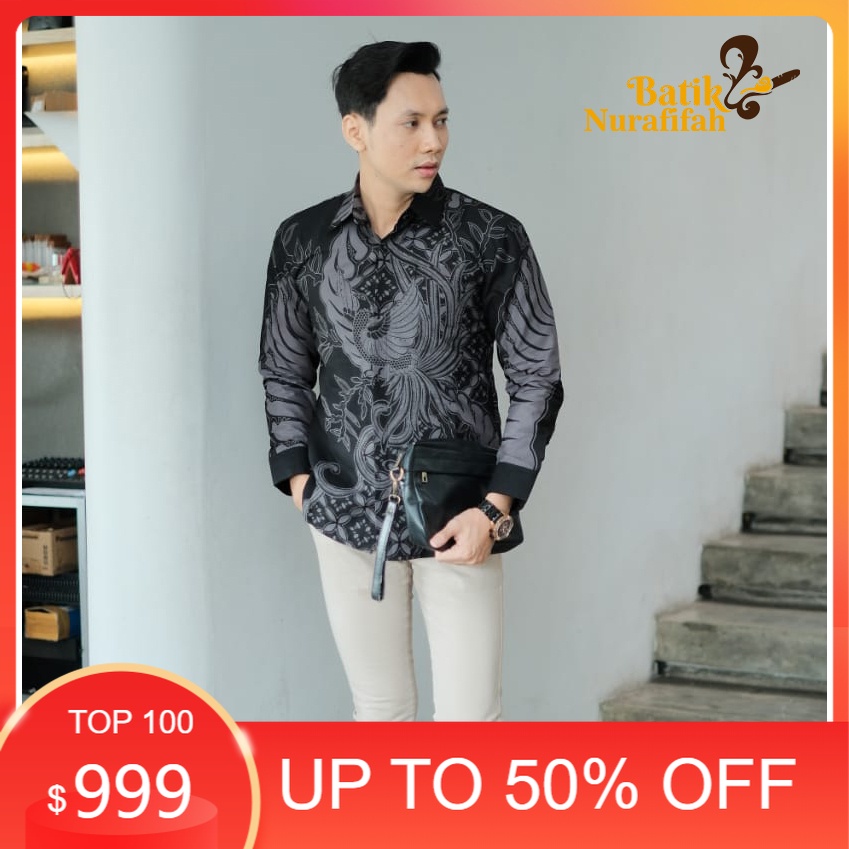 TERBARU BAJU ATASAN KEMEJA BATIK PRIA PREMIUM LENGAN PANJANG SLIMFIT KATUN SOLO TERLARIS/Kondangan n