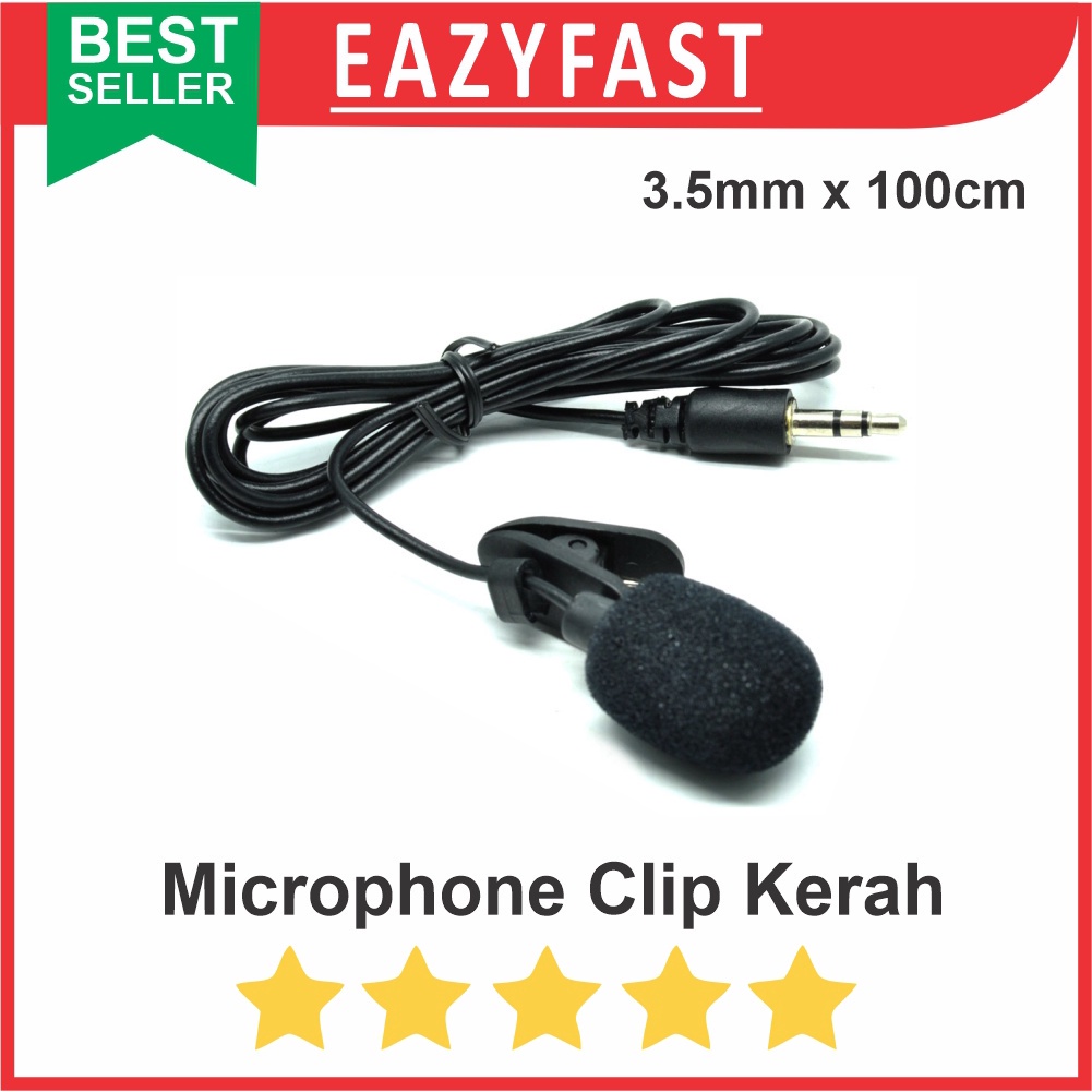 Mic Kerah Kabel Collar Microphone + Clip Jepit Google Voice Laptop MC