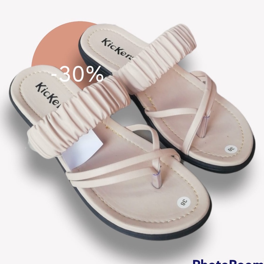 Sandal Wanita Teplek Kerut Kickers | Sandal Wanita Kickers Kerut | Sandal Wanita Flat