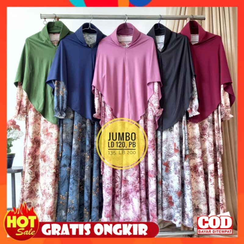 KAIN ADEM HALUS TEBAL / JUMBO gamis misbi MISBI misbee motif khimar jersey super by hanan dress