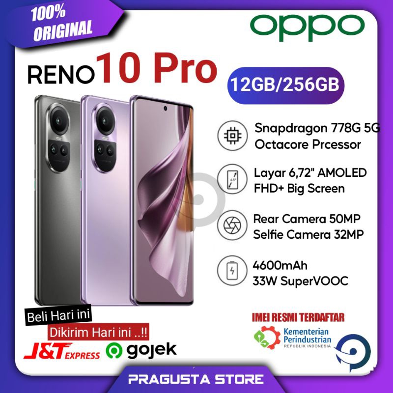 OPPO Reno 10 Pro 5G 12/256 GB Original Garansi Resmi Indonesia