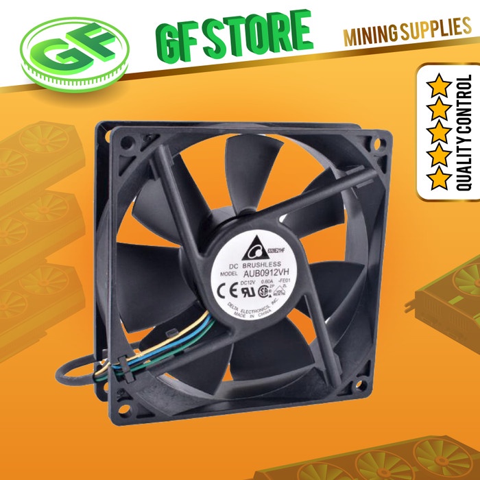 DELTA FAN AUB0912VH 90mm 9 CM DC 12V 3800 RPM KIPAS KOMPUTER 4 PIN