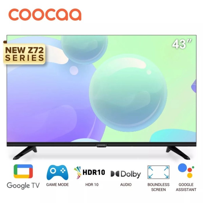 Google TV Coocaa 43 inch LED TV 43Z72 Smart android google tv Dolby Audio FHD TV