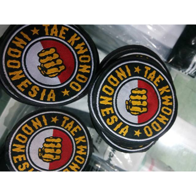 Bordir Logo badge bordir taekwondo Indonesia bulat