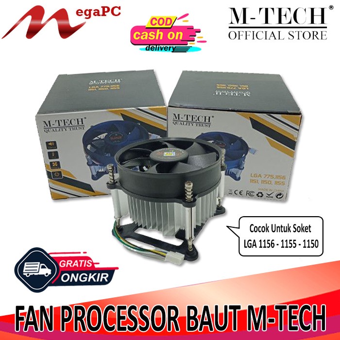 FAN Processor Baut M-Tech Untuk LGA 1156 - 1155 - 1150 - Model Biasa