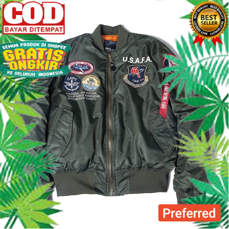 Jaket Parka Pria Import A/W USAFA vintage pilot bomber flight jacket us air force top gun men clothe