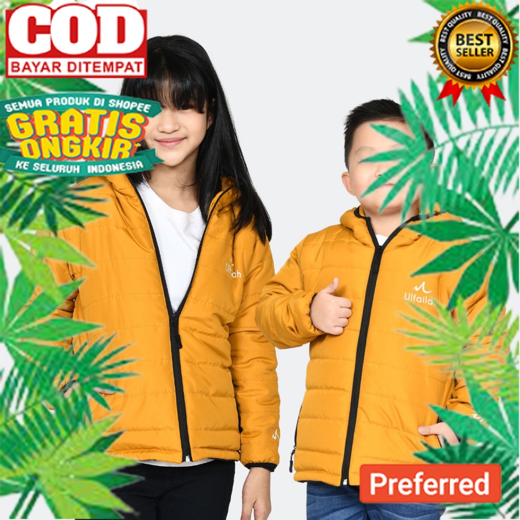 Ulfailah Kids Jaket Winter Puffer Anak Laki Laki Perempuan Anti angin - Down Jacket// JAKET KEREN MO