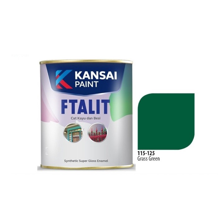 Cat Ftalit 125 Grass Green Kansai 1 Ltr / Cat Kayu & Besi / Cat Hijau