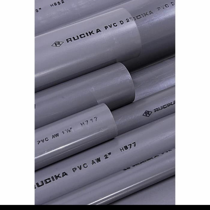 Pipa air peralon PVC Rucika JIS AW abu 2" 2 inchi 2inch per batang