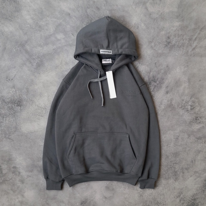 Hoodie Jaket Sweater ESSENTIALS Fear Of God Grey Fulttag & Label