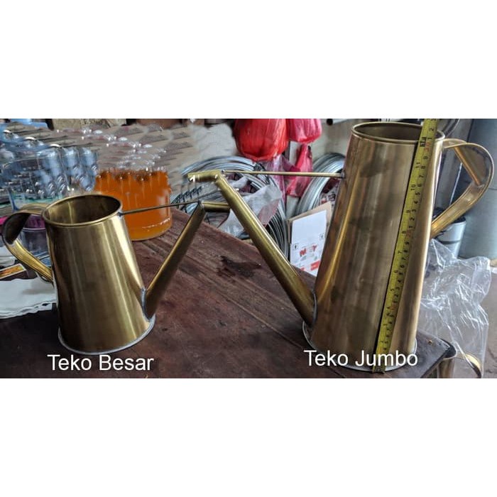 Paket Teko Teh Kopi Kuningan JUMBO + 1 pcs Saringan Tembaga Kuningan Warung kopi Warkop