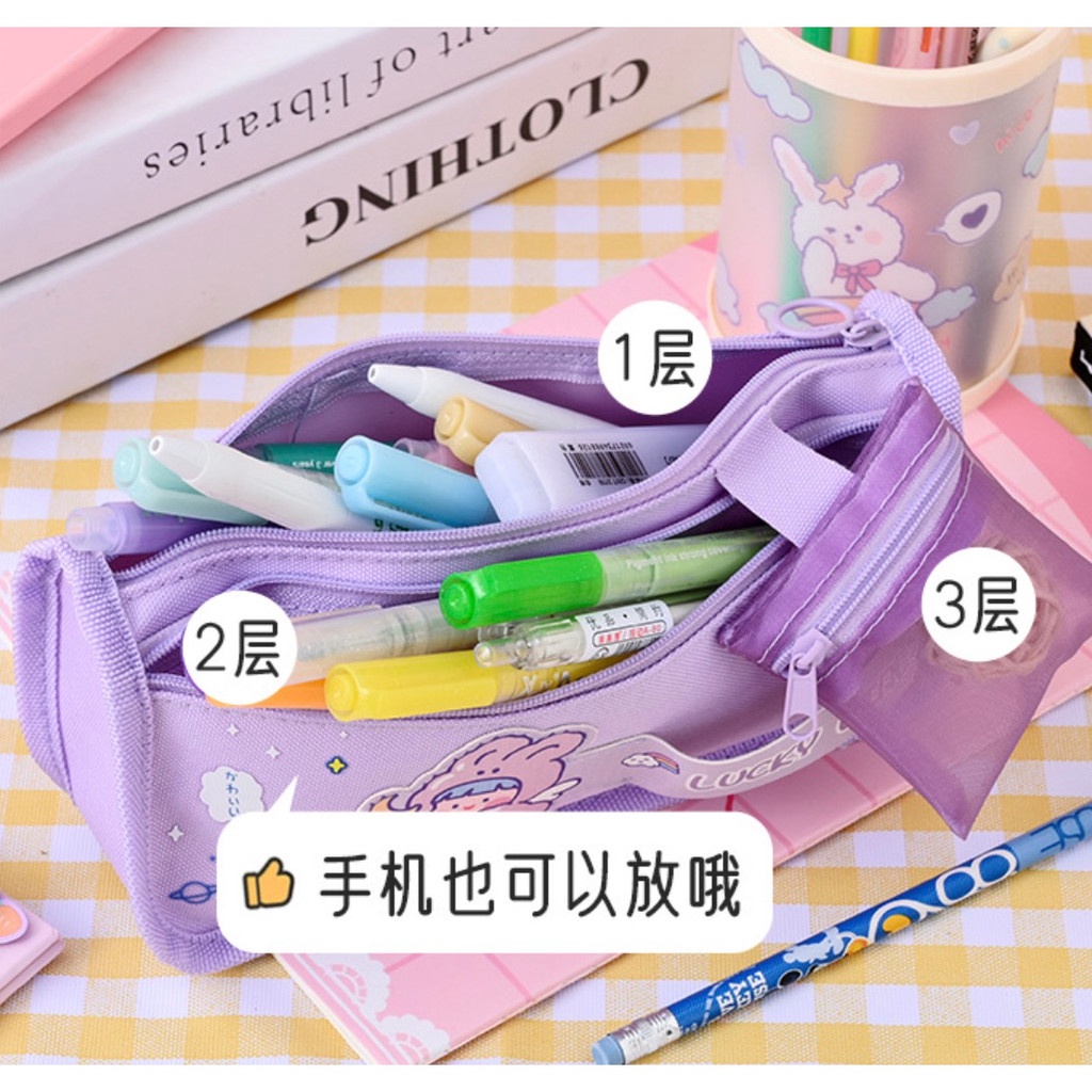 

RB TXS17 Korean Pen Pencil Case Simple Lucky Girls Kotak Tempat Pensil Box KTM