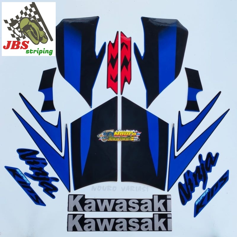 Striping ninja rr Stiker kawasaki ninja rr 2012 biru hitam