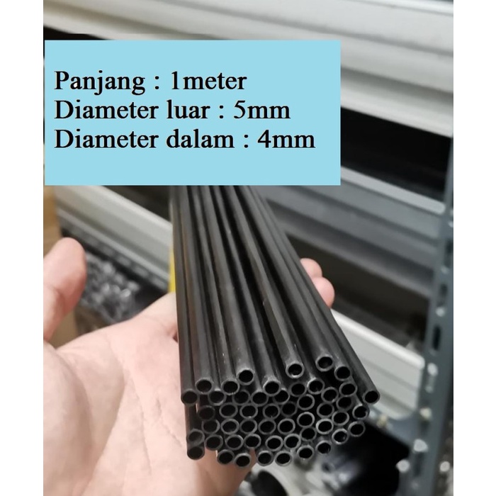 1meter Pipa karbon Carbon Tube 5x4mm OD 5mm ID 4mm 5x4 mm diameter 5mm MJ27
