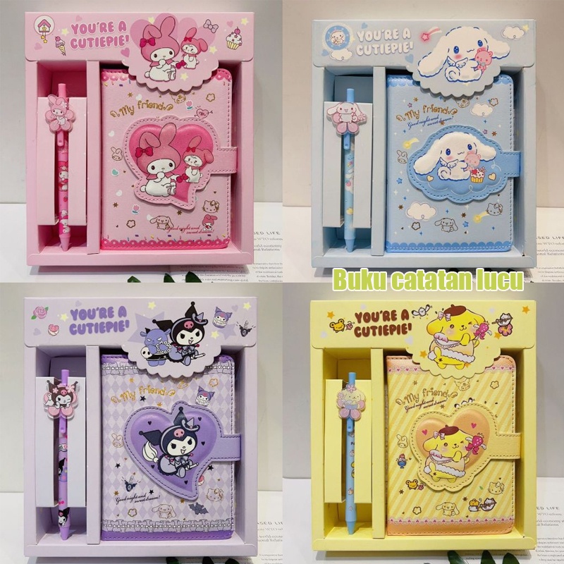 

2 in 1 Buku tulis cute Kotak Hadiah Buku Pegangan Gesper Magnetik Kulit PU Studi Kotak Hadiah Portabel Gift set notebook magnet