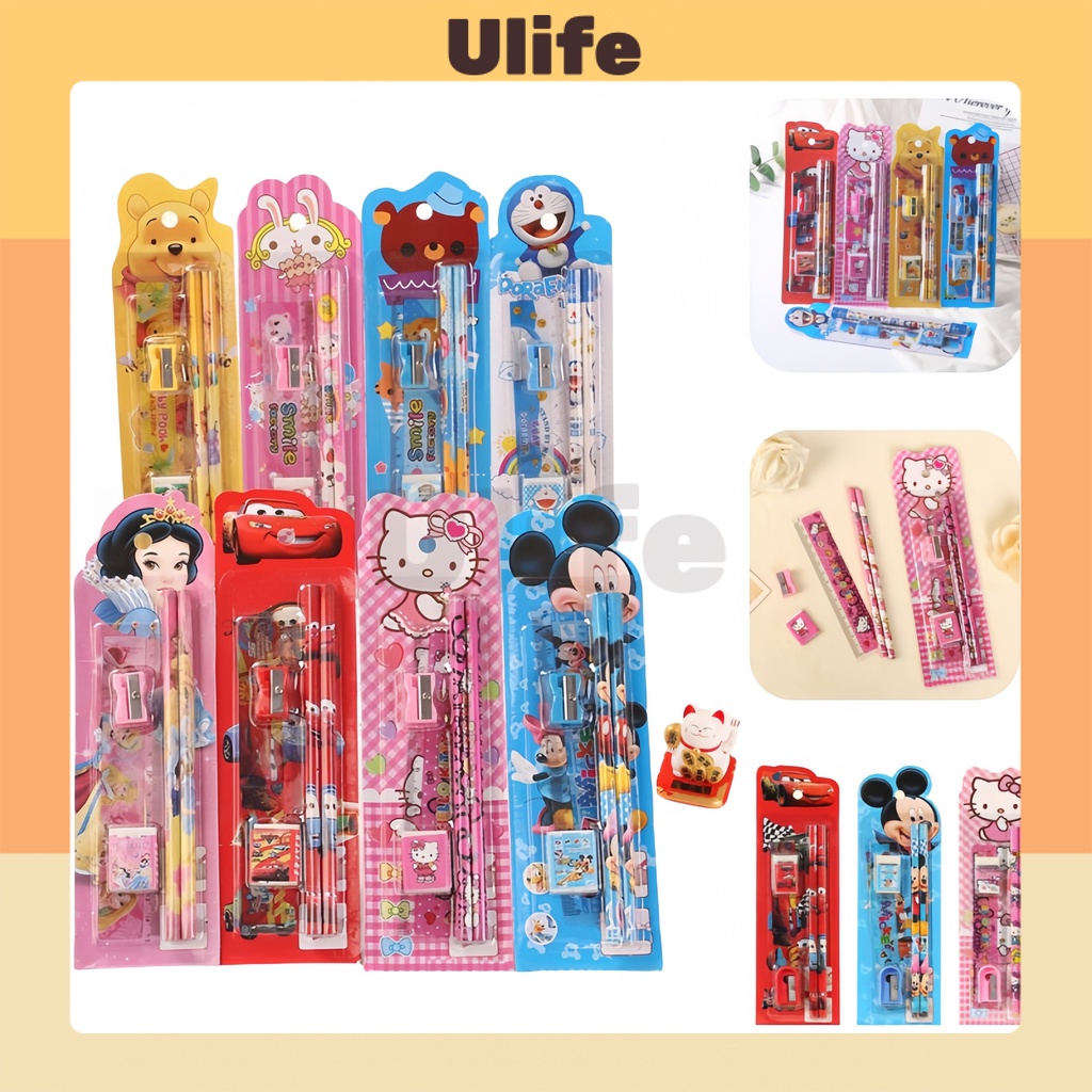 

Alat Tulis Sekolah Set 5 in 1 Motif Karakter / Karakter Lucu / Mini Stationery / Paket Alat Tulis Pensil / Mini Stationery Sekolah