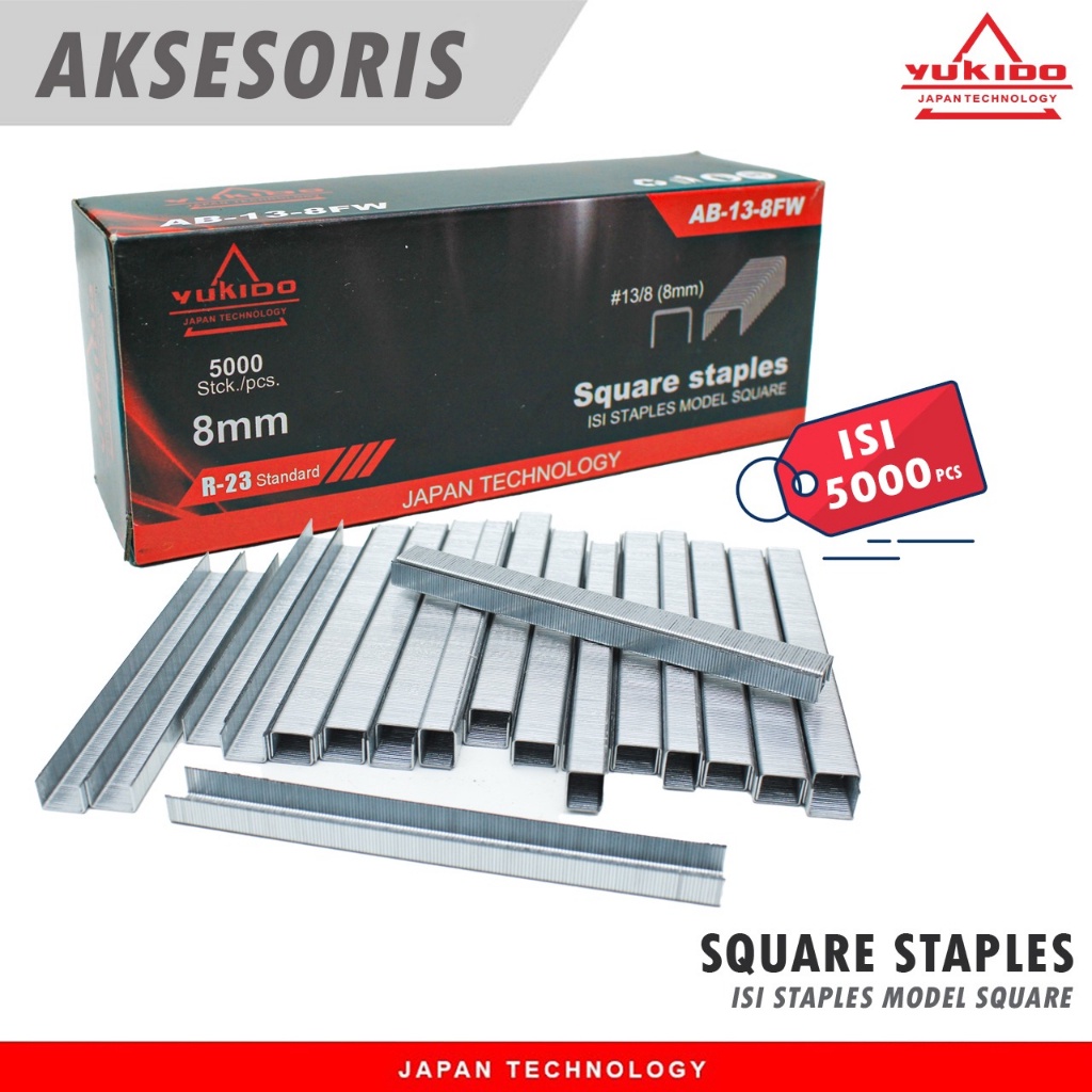 

TERMURAH ISI REFILL STAPLES 6MM & 8MM GUN TEKER TAKER 8MM R23 ISI 5000PCS