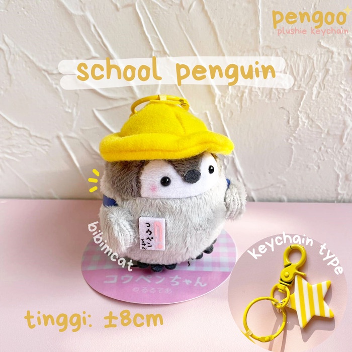 Pengoo Plushie Keychain / Gantungan Kunci Boneka Penguin Premium - School Penguin