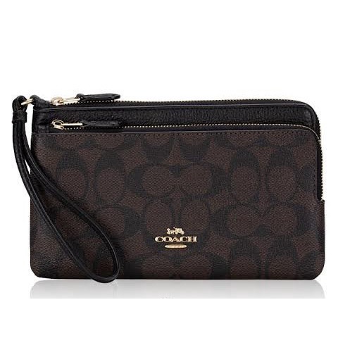 Mark WRISTLET COACH / DOUBLE ZIP LARGE ORIGINAL - Brown Black