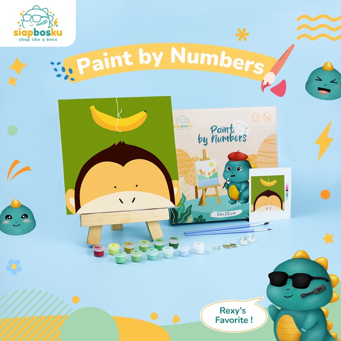 

KANVAS LUKIS ANAK 20x20 CM GAMBAR BINATANG CANVAS PAINTING BY NUMBER - Pig