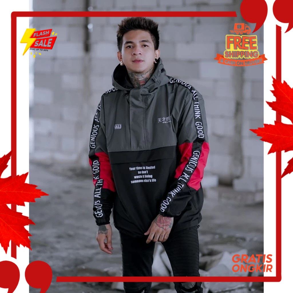 OUTFIT JKT48 TERBARU NEW ERA //Jaket Cagoule Pria-Jaket Murah-Jaket Distro-Jaket Kantong Doraemon-Ja