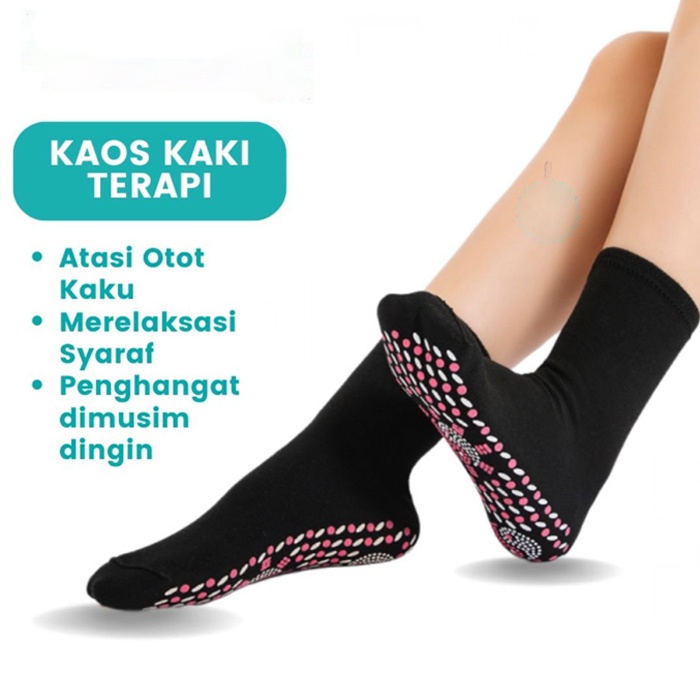 Kaos Kaki Terapi Dengan Pemanas Penghangat Magnetic - Pemanas Kaki Foot Support Tourmaline Magnetic Therapy Terapi