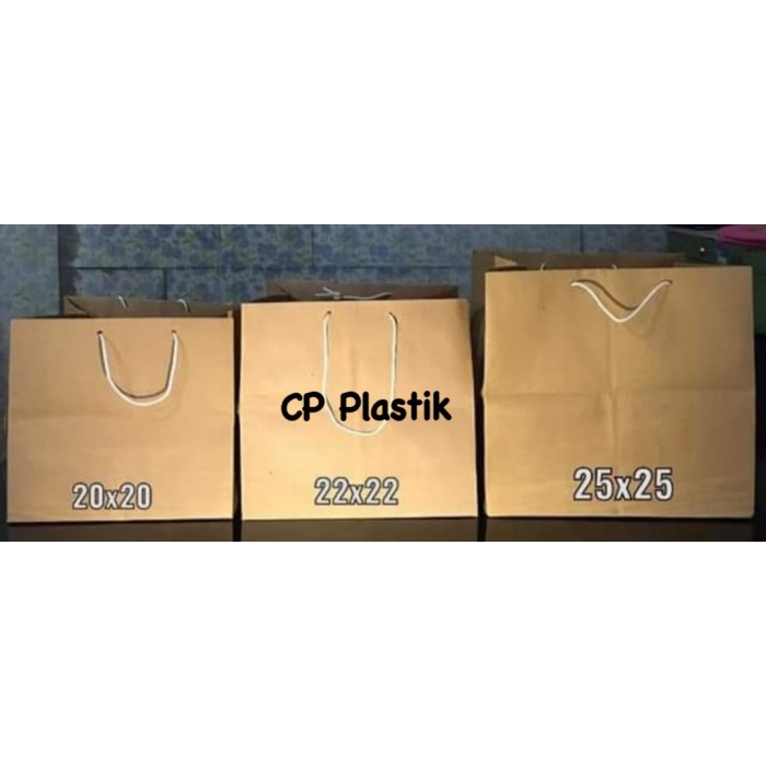 

Paper Bag | Paperbag Polos untuk Box 25x25 isi +/- 12 pcs