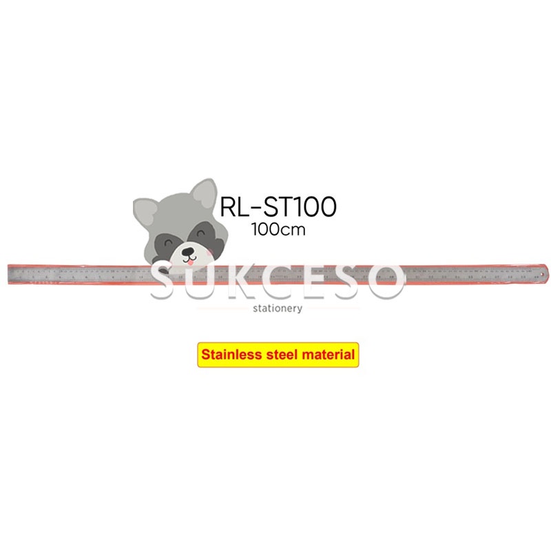 

Joyko Penggaris Besi 100 cm / Stainless Steel Ruler Penggaris Besi