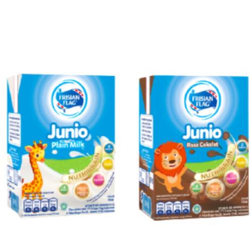 Frisian Flag Junio Susu UHT Plain 110 mL x3 + Frisian Flag Junio Susu UHT Chocolate 110 mL x3