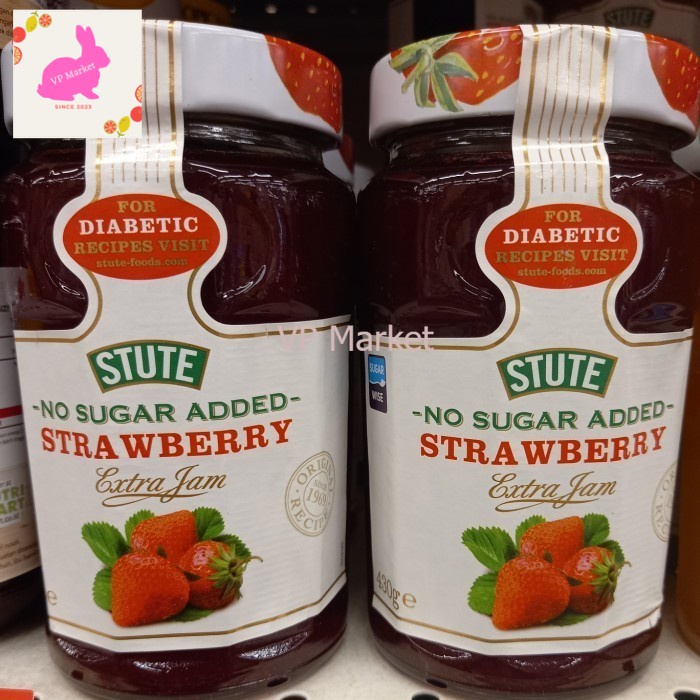 

STUTE DIABETIC STRAWBERRY JAM 430gr (NO SUGAR ADDED) 430gr