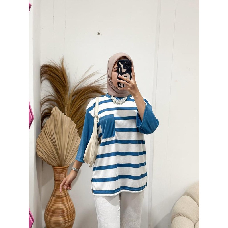 CASHA - ZFS OOTD WANITA TITA / POCKY TOP / Atasan Blouse Kaos Wanita Kekinian / Blouse Hijab Friendl
