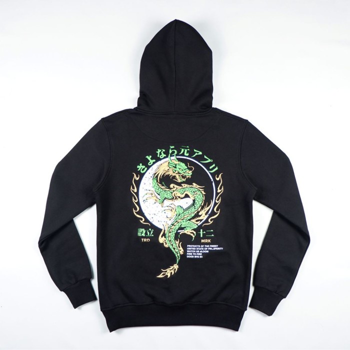 GOODBYEEX HOODIE DRAGON YIN BLACK