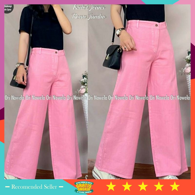 Bawahan Jeans Wanita Denim Murah / KULOT JEANS RONA JUMBO - CELANA KULOT JEANS UKURAN JUMBO ORI NOWE