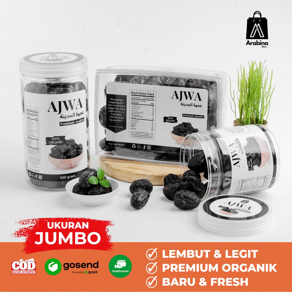 

Arabina Kurma Ajwa Madinah Jumbo Original Premium Organik