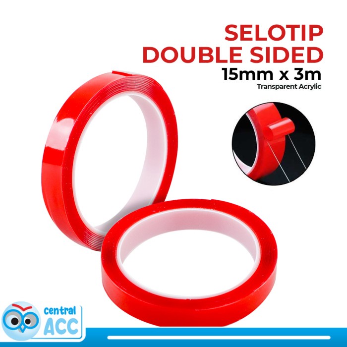 

XY Selotip Double Sided Tape Transparent Acrylic 3M 15 mm
