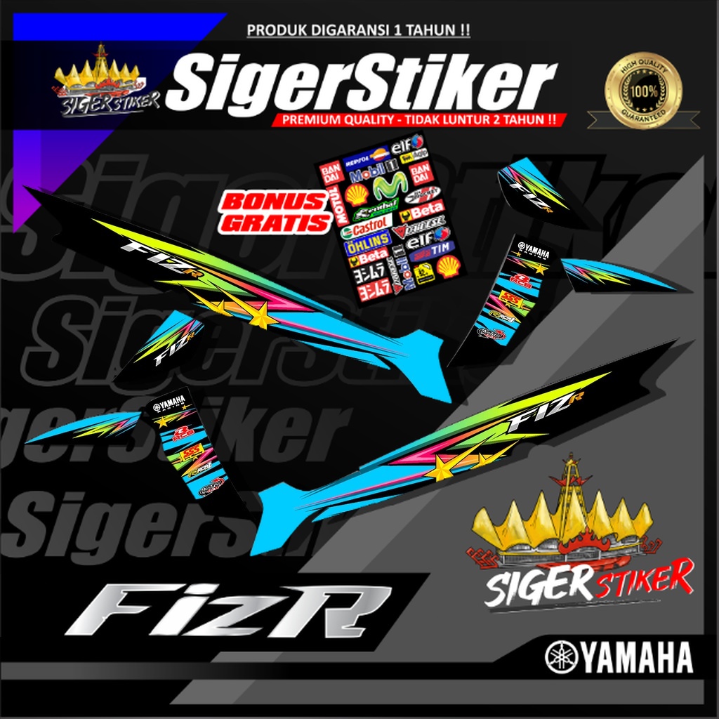 Stiker Motor Fiz R Stiker Striping List Yamaha Fizr Motif Racing