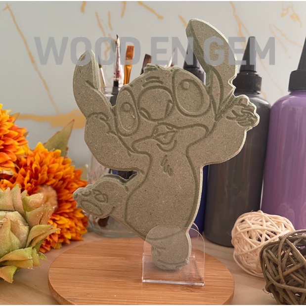 

WOODENGEM DIY Wood Character Painting Mewarnai Melukis Mainan Edukatif Anak Hampers Souvenir Kayu Karakter Stitch Hore Disney | Size M