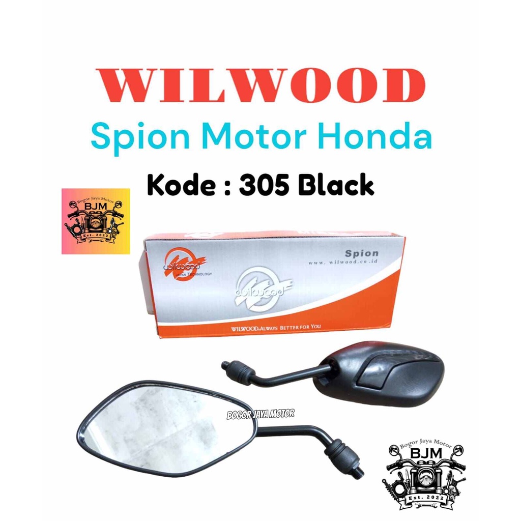 1 SET WILWOOD KACA SPION MOTOR HONDA BLACK 305 SPION HONDA KACA SPION HITAM HONDA MURAH KACA MOTOR S