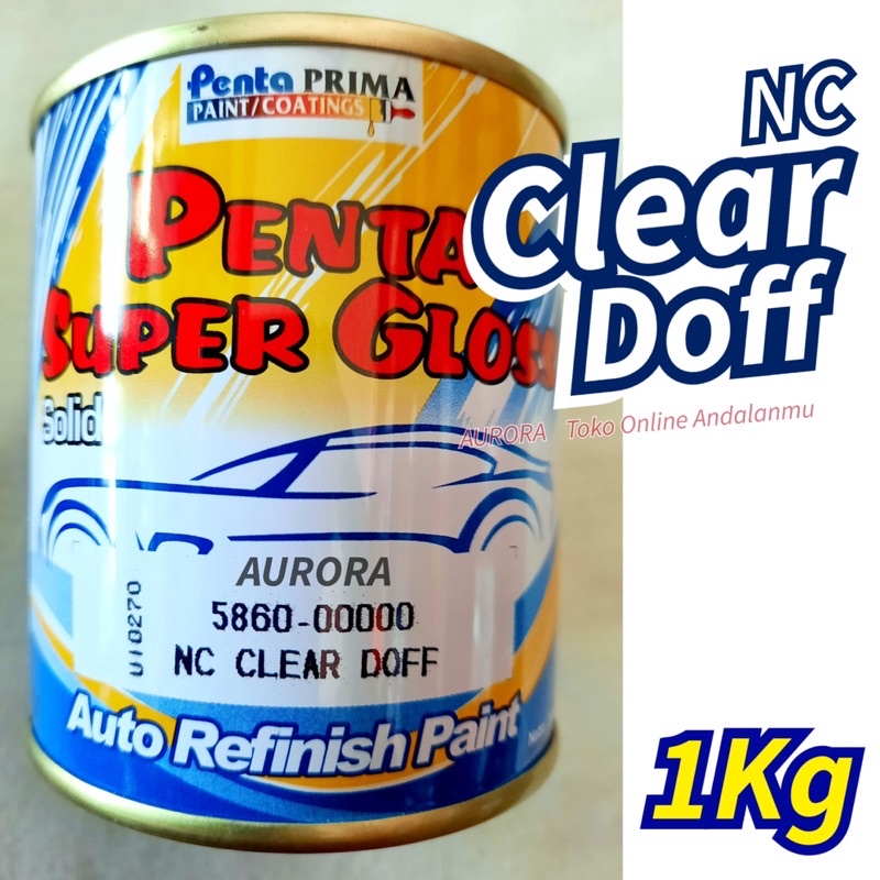 PENTA SUPER GLOSS NC CLEAR DOFF 1kg 1 KOMPONEN pernis vernis klir dof dop matt matte flat dull duco 