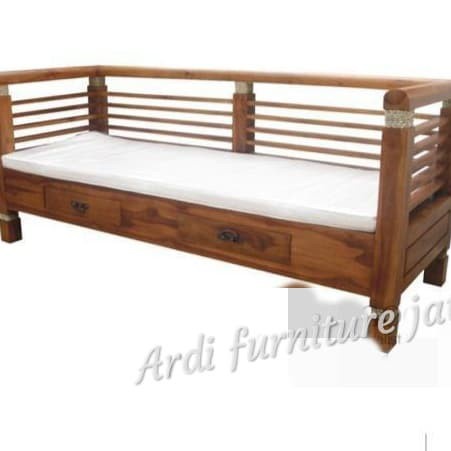 Termuraah KURSI BESAR SOFA KURSI MINIMALIS JATI DAN MATRAS - BALE RISBAN JEPARA