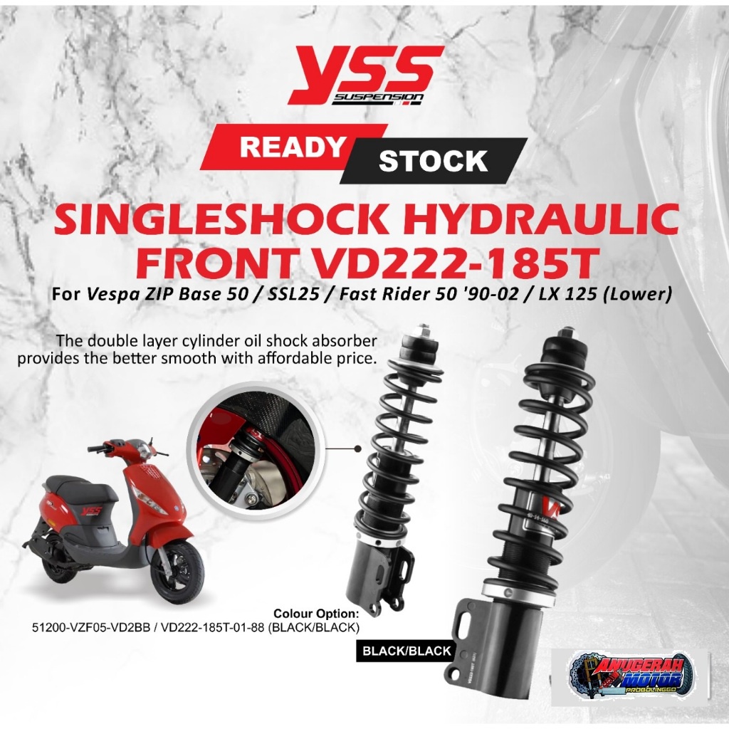 Shock yss Shockbreaker YSS X Pro Low Fitment 185mm Vespa Sprint Primavera LX S LXV