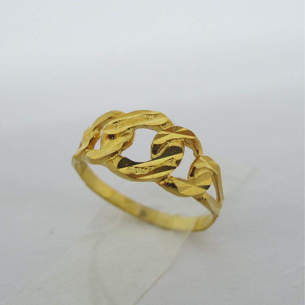 Cincin anak dan dewasa emas asli kadar 700 70% 22 1 gr sisik padat wanita pria kuning gold 11 12 13 