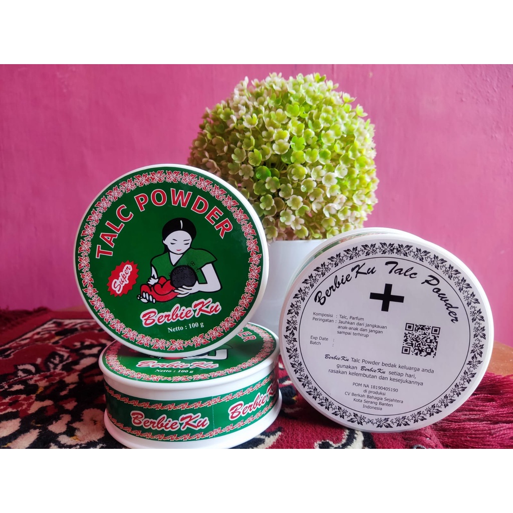 Bedak Biang Keringat Anak BARBIE KU Talc Powder 100gr - KEMASAN BARU TIN POT