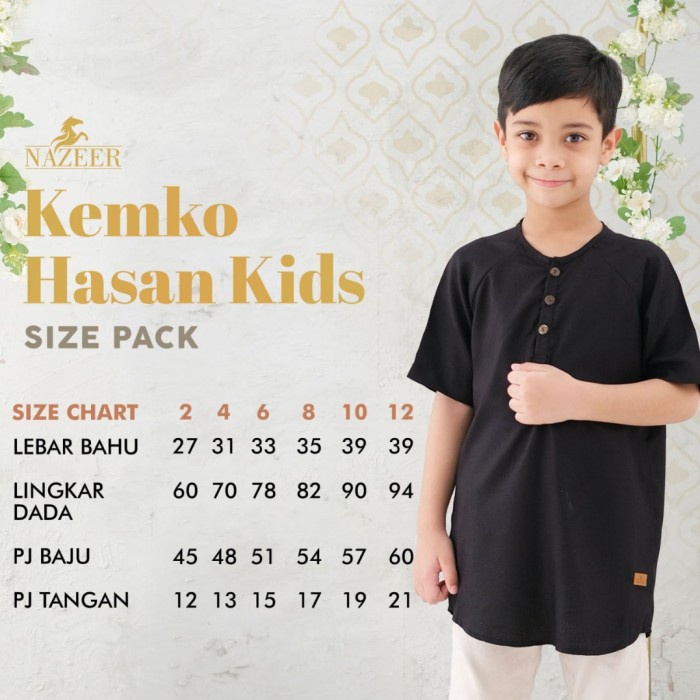 BAJU KOKO ANAK LENGAN PENDEK KEMKO HASAN KIDS BIRU TOSCA FREE PECI - 6