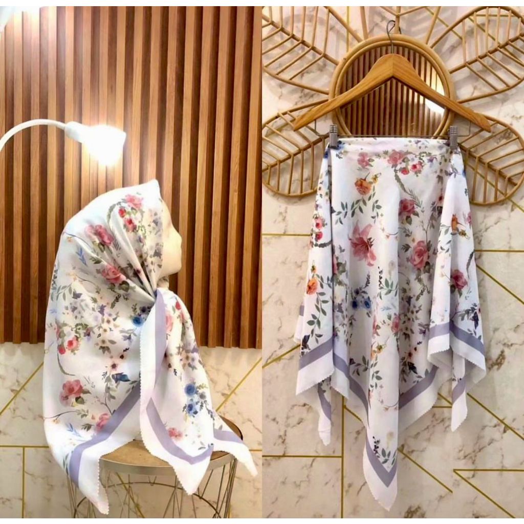 NAGIH- HIJAB DEENAY MOTIF SEGIEMPAT FARSYA ADEEVA Baniescoop printing voal