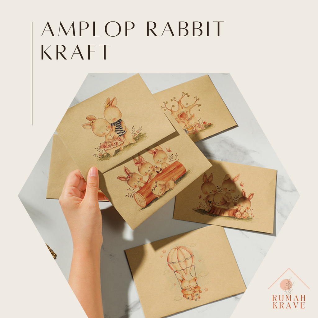 

RUMAH KRAVE - Amplop Rabbit Kraft Kelinci Coklat