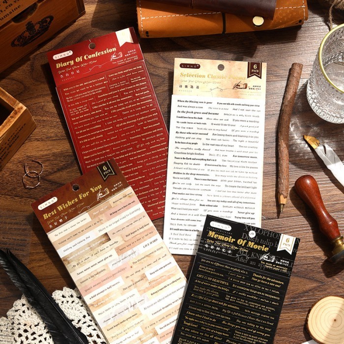 

Sticker Deco Scrapbook Quotes Isi 6 Lembar QOTD Stiker Aesthetic DIY 3