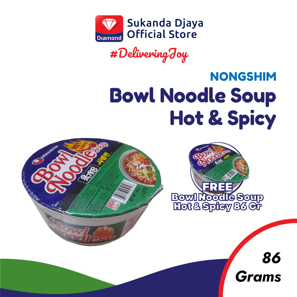 

Nongshim Mie Instan Bowl Noodle Soup Hot & Spicy 86 Gr [Buy 1 Get 1]
