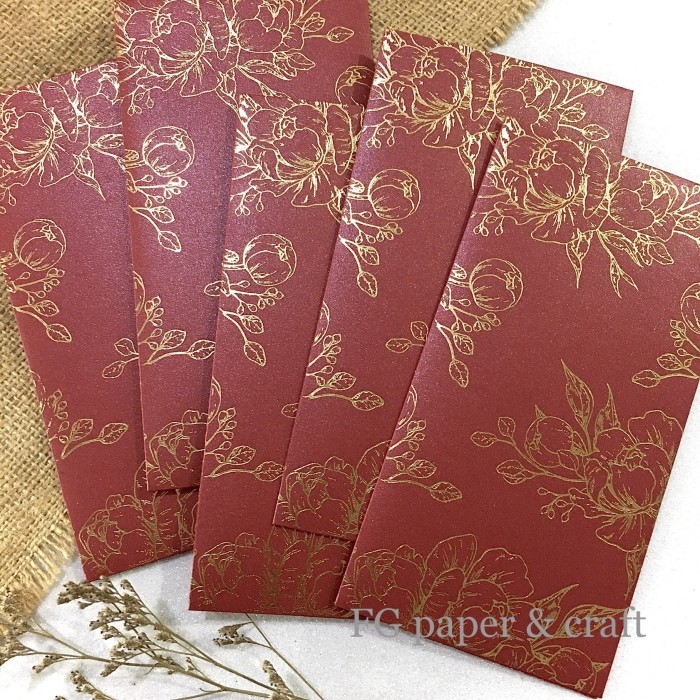 

Angpau 5pcs Elegant Rose Money Envelope by fgpaper - Red Pearl
