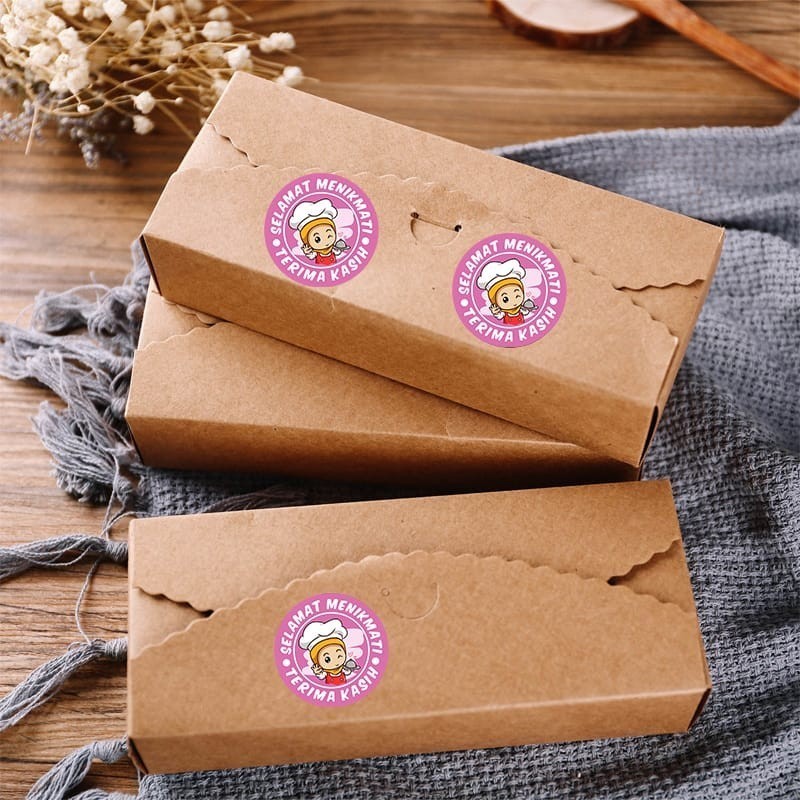 

Ay00! Stiker Jualan Terima Kasih Selamat Menikmati 500 Label Sticker Bulat Roll untuk Makanan, Kue,